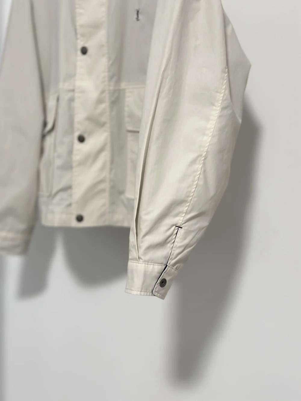 ✨Saint Laurent Reversible Stand Collar Cargo Pocket Jacket Off White